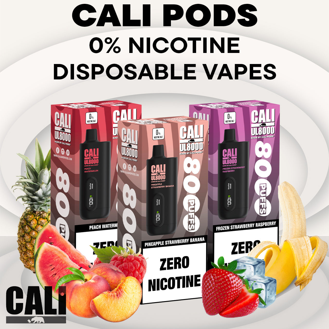 Cali Pods Nicotine Free Disposable Vape - Cali UL8000 ZERO Cali Pods Nicotine Free Disposable Vape - Cali UL8000 ZERO