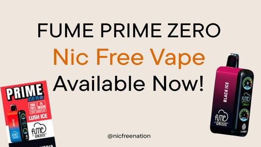 Fume Prime Zero available now - Fume Prime 0 nicotine disposable e-cigarette device and package