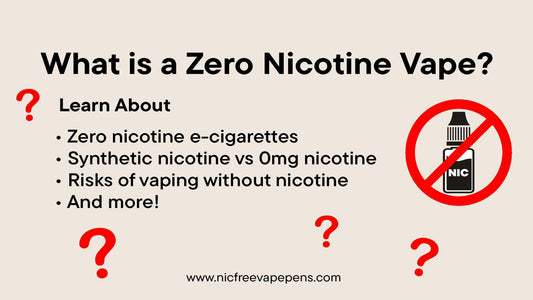 What is a zero nicotine vape pen with red question marks around the image