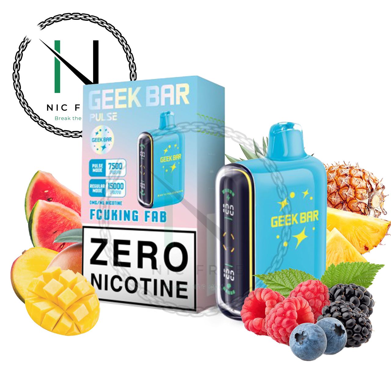 Geek Bar Pulse ZERO Nicotine Vape | 15,000 Puff Disposable Geek Bar Pulse ZERO Nicotine Vape | 15,000 Puff Disposable